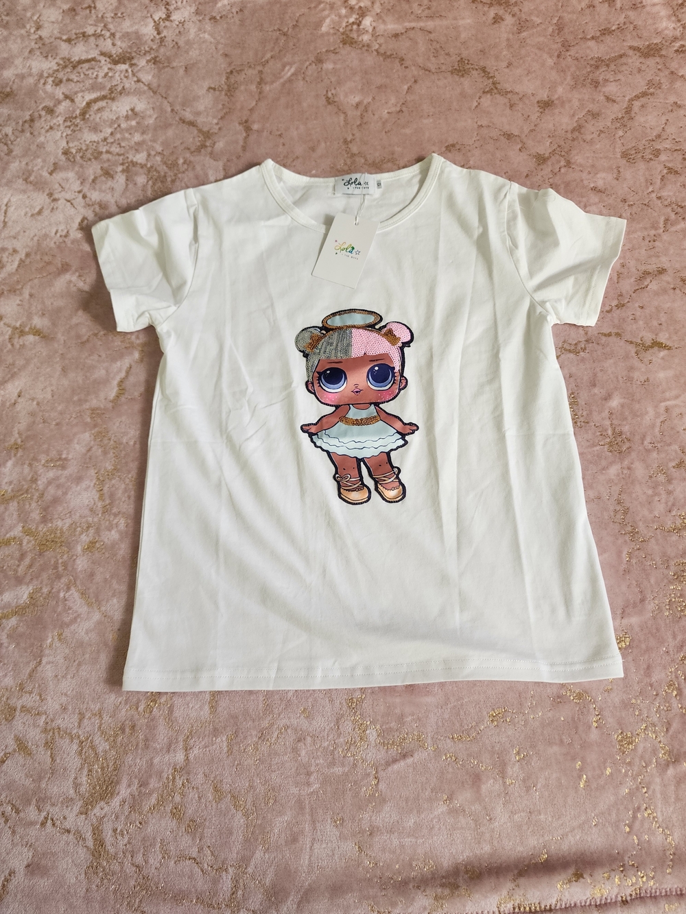 LOLA & THE BOYS | White Kids Graphic Tee with Cute Character